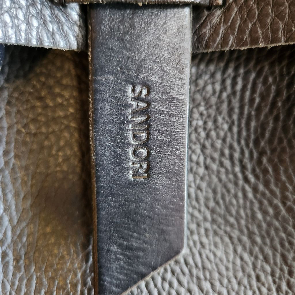 Sandori Black Leather Backpack Drawstring - Picture 4 of 7